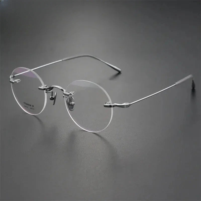 Women's Round Rimless Titanium Prescription Glasses 882323 — view 3 | Rx Spectacle