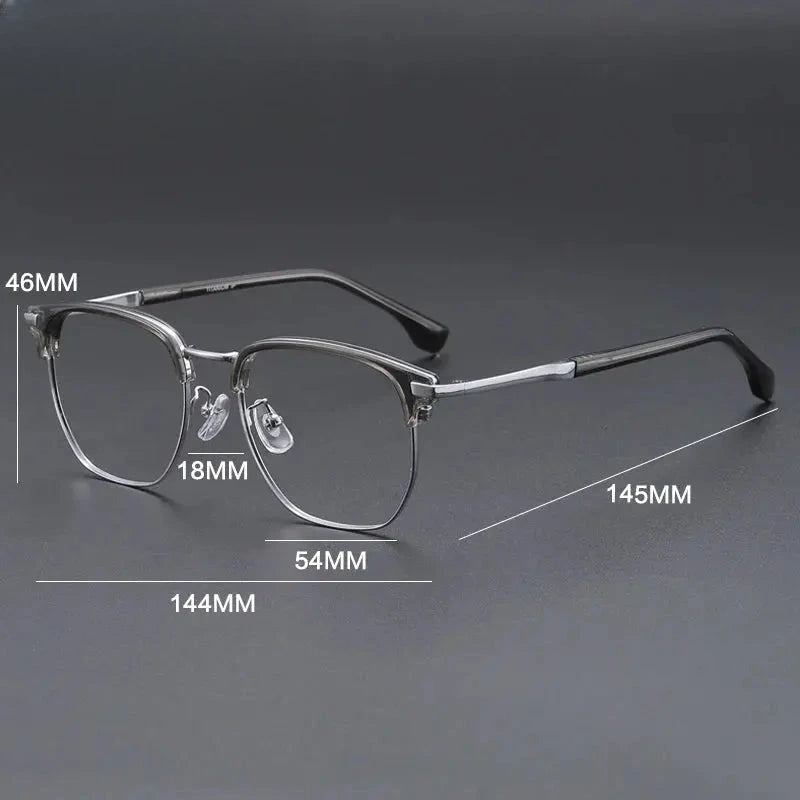 Men's Oval Full Rim Titanium Prescription Glasses 688052 — view 2 | Rx Spectacle