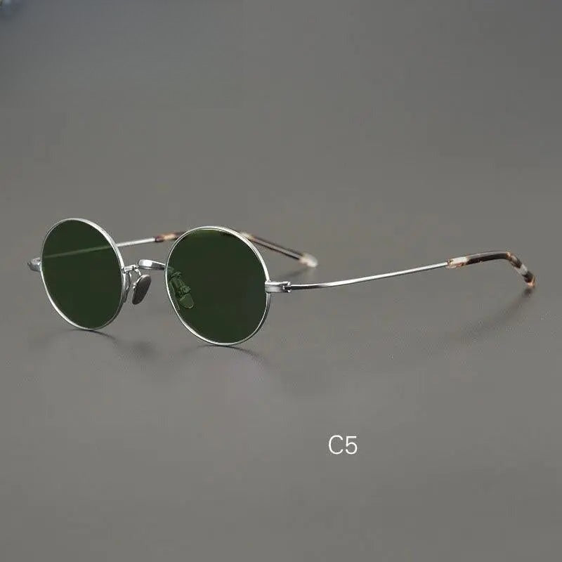 Men's Round Full Rim Titanium Prescription Glasses — view 2 | Rx Spectacle