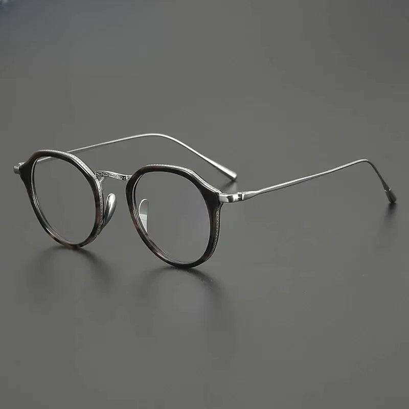 Women's Oval Full Rim Titanium Prescription Glasses G1113 — view 5 | Rx Spectacle