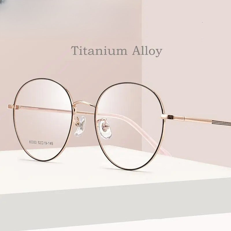 Unisex Round Full Rim Titanium Prescription Glasses 80053 — view 1 | Rx Spectacle