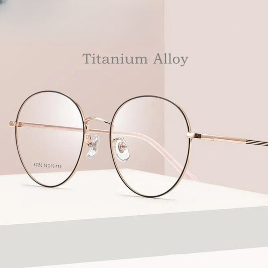 Unisex Round Full Rim Titanium Prescription Glasses 80053 — view 1 | Rx Spectacle