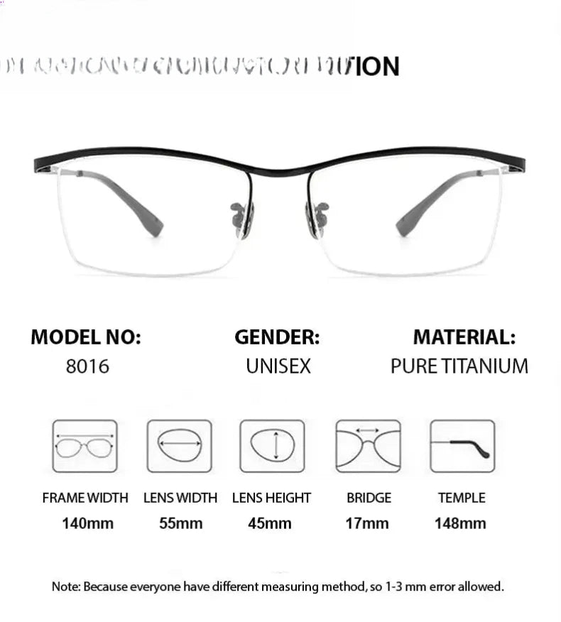 Men's Browline Semi-Rimless Titanium Prescription Glasses 80164 — view 2 | Rx Spectacle