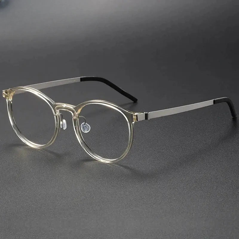 Unisex Oval Full Rim Titanium Prescription Glasses 18362 — view 4 | Rx Spectacle