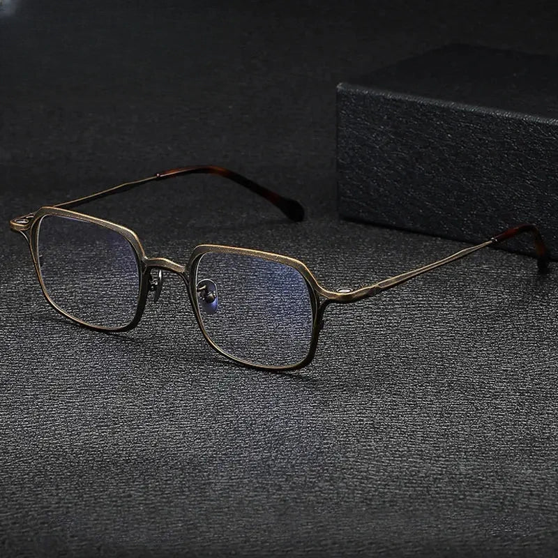 Unisex Square Full Rim Titanium Clip-On Prescription Glasses Gxyj1463 — view 2 | Rx Spectacle