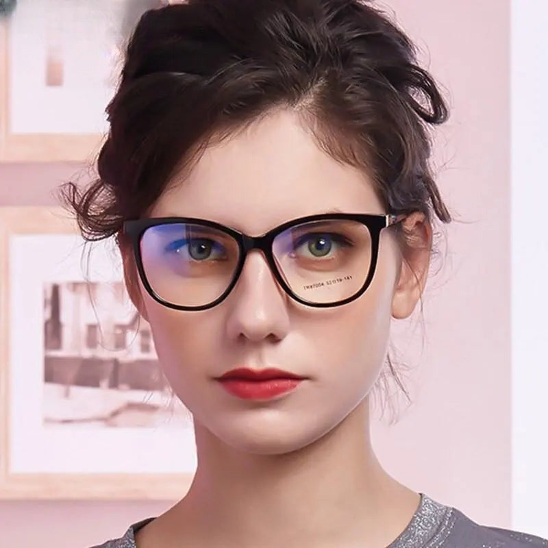 Women's Square Full Rim Titanium Prescription Glasses 87004 — view 1 | Rx Spectacle