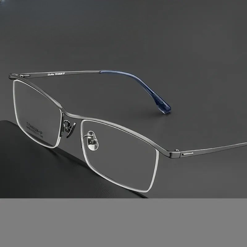 Men's Browline Semi-Rimless Titanium Prescription Glasses 80161 — view 1 | Rx Spectacle