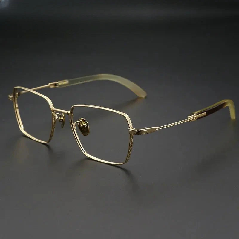 Unisex Polygon Full Rim Titanium Prescription Glasses 612328 — view 4 | Rx Spectacle