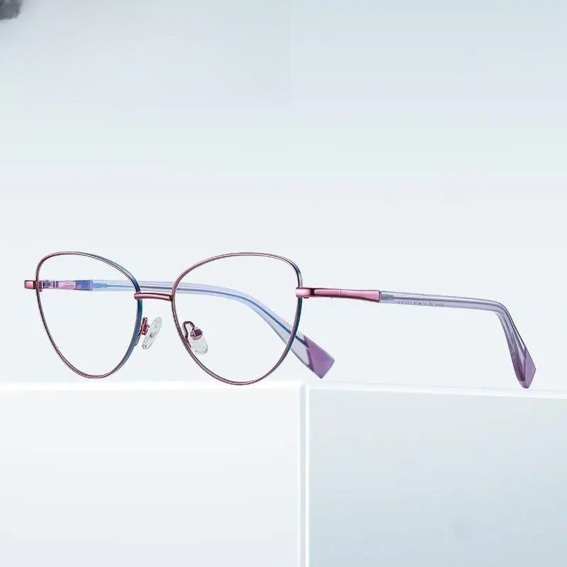 Women's Cat Eye Full Rim Alloy Prescription Glasses 3020 — view 1 | Rx Spectacle