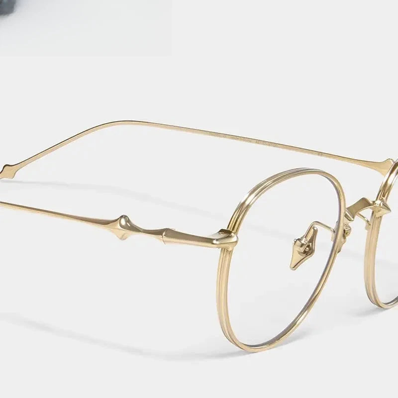 Women's Round Full Rim Titanium Prescription Glasses Ep4549 — view 4 | Rx Spectacle