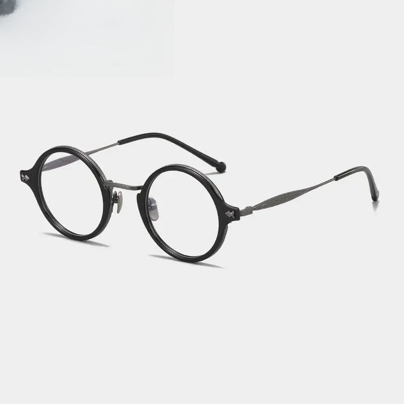 Unisex Round Full Rim Titanium Prescription Glasses Gxyj1060 — view 2 | Rx Spectacle