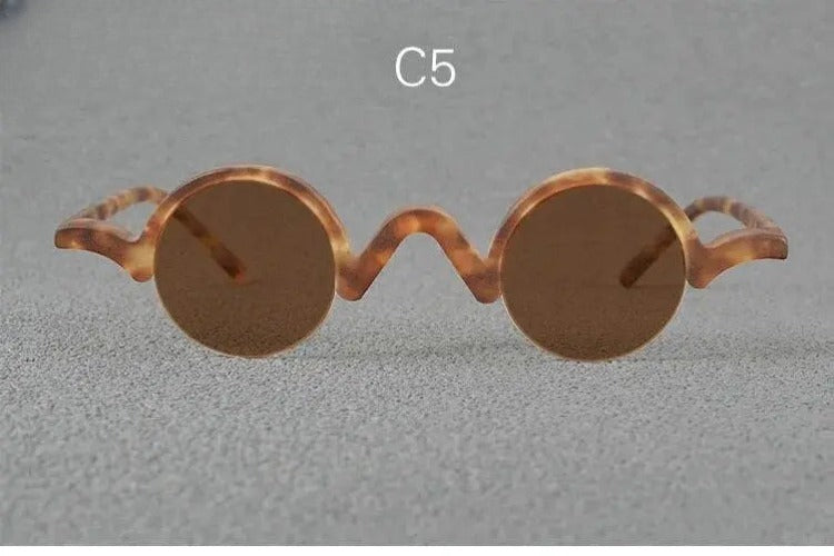 Unisex Round Semi-Rimless Acetate Prescription Glasses — view 11 | Rx Spectacle
