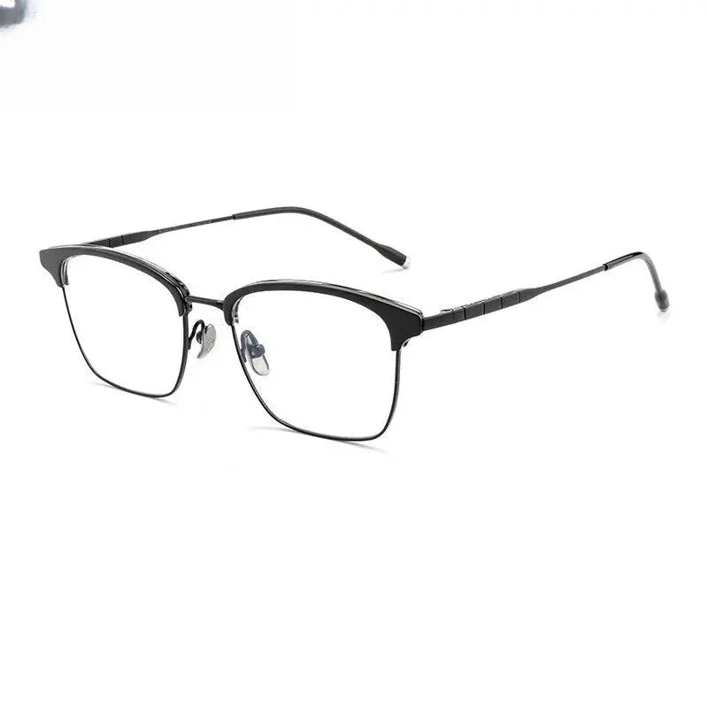Unisex Square Full Rim Titanium Prescription Glasses 871865 — view 8 | Rx Spectacle