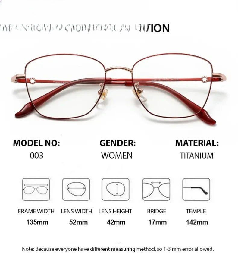 Women's Cat Eye Full Rim Titanium Prescription Glasses 842003 — view 2 | Rx Spectacle