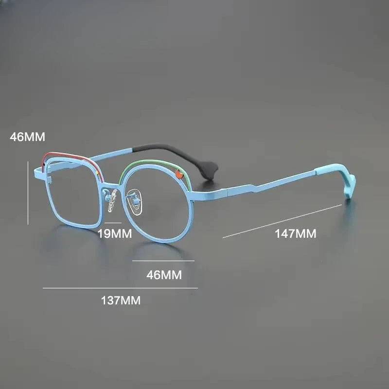 Women's Square Full Rim Titanium Prescription Glasses G85868 — view 2 | Rx Spectacle
