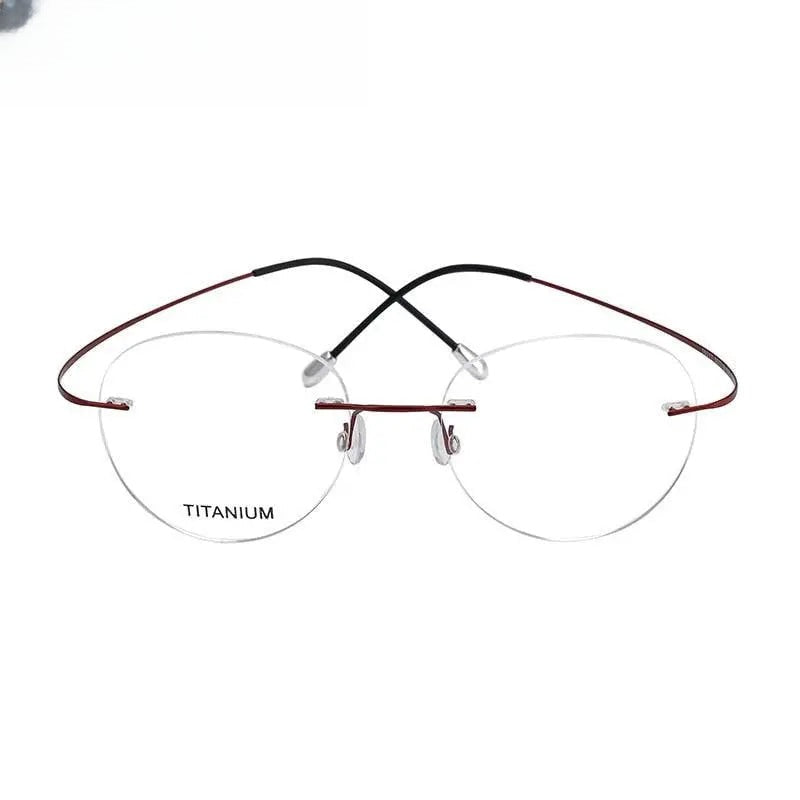 Unisex Round Rimless Titanium Prescription Glasses 16017 — view 4 | Rx Spectacle