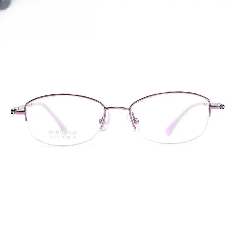 Women's Oval Semi-Rimless Titanium Prescription Glasses 19112 — view 3 | Rx Spectacle