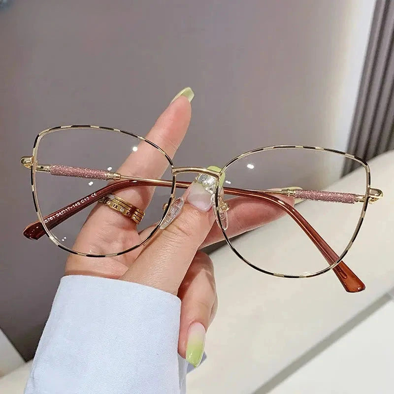 Women's Cat Eye Full Rim Alloy Reading Glasses 637140 — view 7 | Rx Spectacle