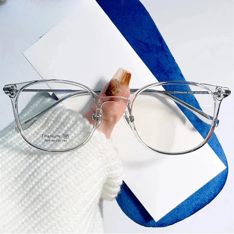 Women's Round Full Rim Titanium Prescription Glasses 402526 — view 6 | Rx Spectacle