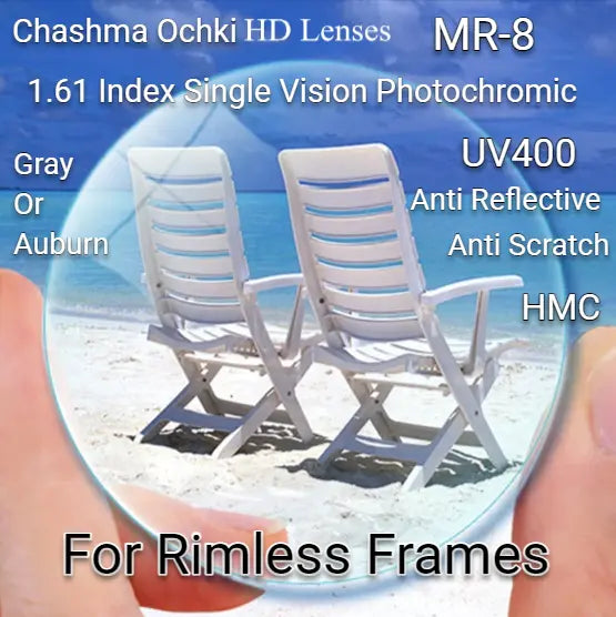 Single Vision 1.61 MR-8 HD Photochromic Lenses — view 1 | Rx Spectacle