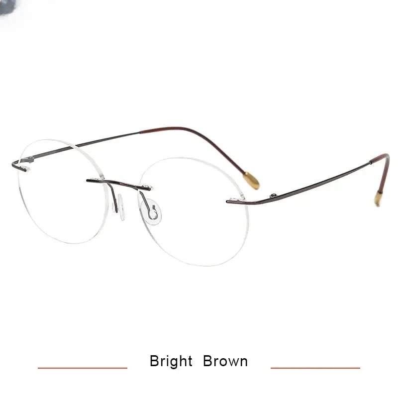 Women's Oval Rimless Titanium Prescription Glasses 316012 — view 4 | Rx Spectacle