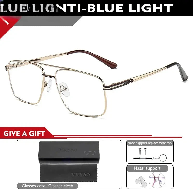 Women's Square Full Rim Alloy Double Bridge Reading Glasses 6926 — view 11 | Rx Spectacle