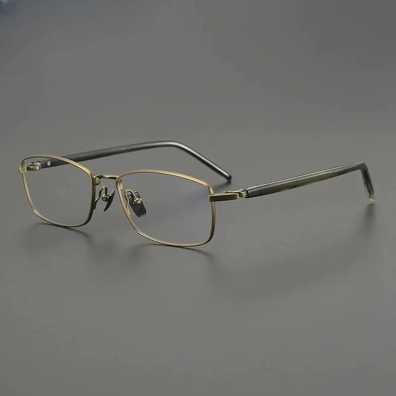 Unisex Polygon Full Rim Titanium Oversized Prescription Glasses 762648 — view 4 | Rx Spectacle