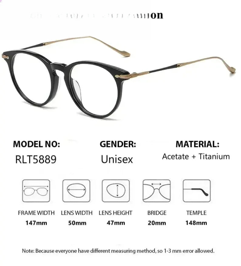 Unisex Round Full Rim Titanium Prescription Glasses 615589 — view 2 | Rx Spectacle