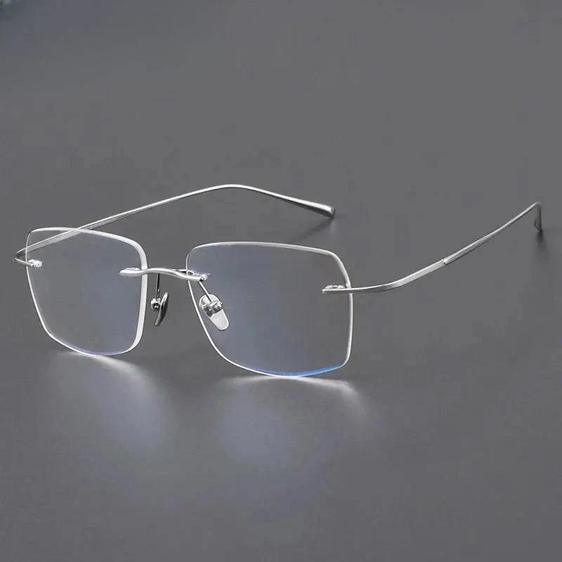 Women's Square Rimless Titanium Prescription Glasses 881819 — view 5 | Rx Spectacle