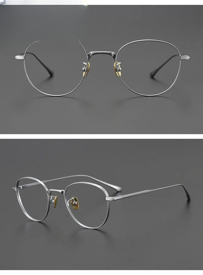 Unisex Round Full Rim Titanium Prescription Glasses Gxyj988 — view 14 | Rx Spectacle