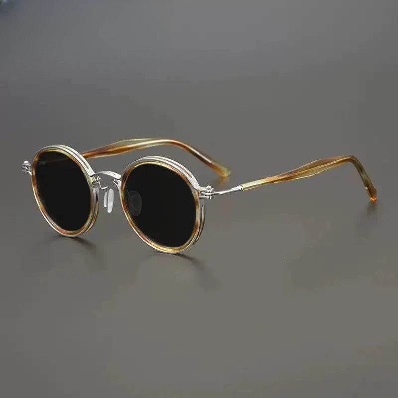 Unisex Round Full Rim Titanium Prescription Glasses Mo10 — view 28 | Rx Spectacle