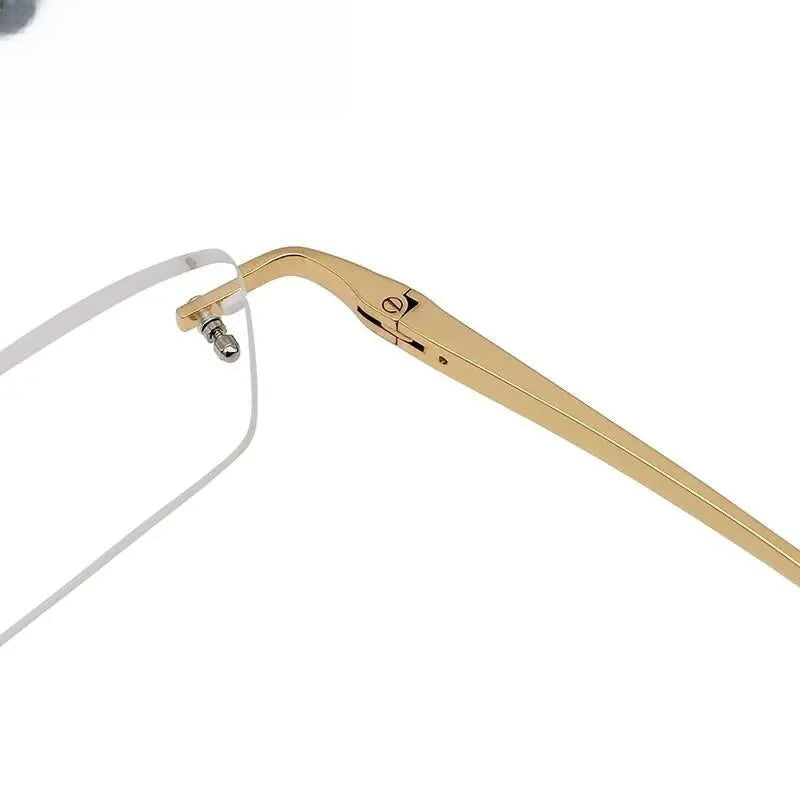 Unisex Square Rimless Titanium Prescription Glasses Kr8604 — view 5 | Rx Spectacle