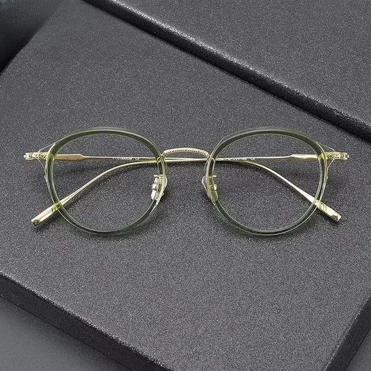 Women's Oval Full Rim Titanium Prescription Glasses 642114 — view 1 | Rx Spectacle