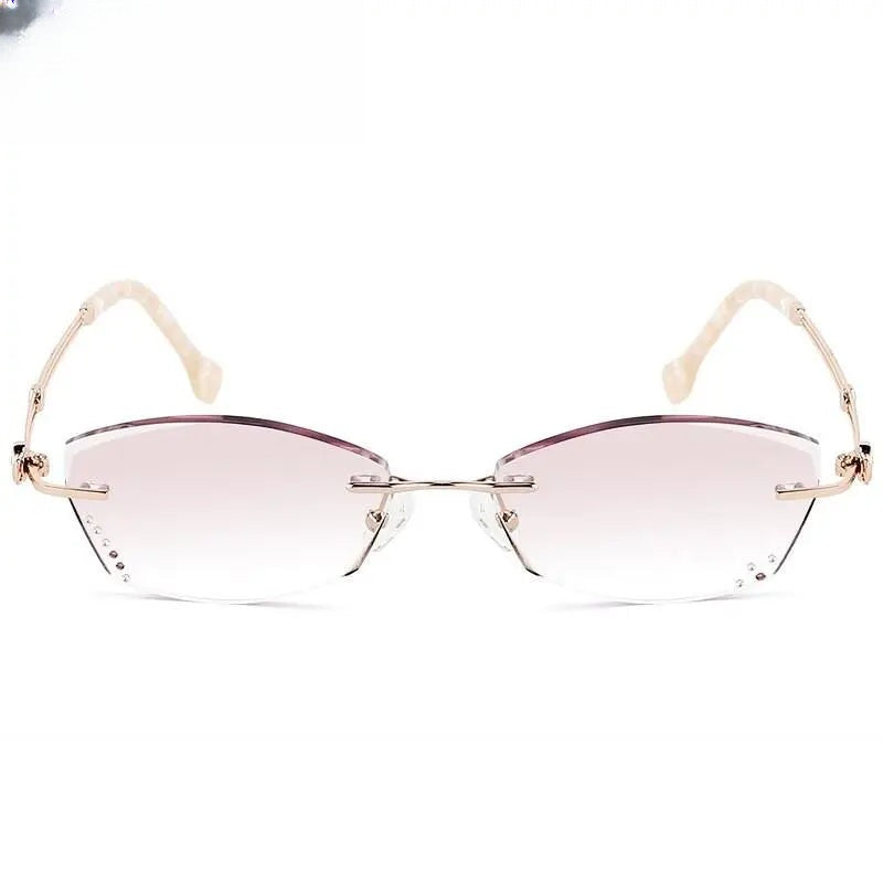Women's Oval Rimless Titanium Prescription Glasses 52008 — view 4 | Rx Spectacle