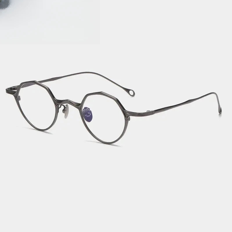 Unisex Polygon Full Rim Titanium Prescription Glasses Gxyj1464 — view 8 | Rx Spectacle