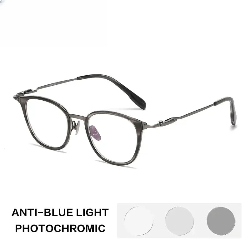Unisex Square Full Rim Titanium Oversized Reading Glasses 840059 — view 6 | Rx Spectacle