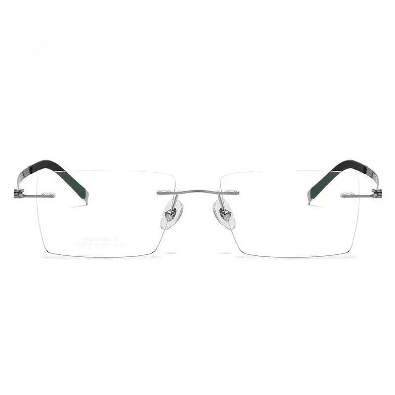 Unisex Polygon Rimless Titanium Prescription Glasses 60547 — view 1 | Rx Spectacle