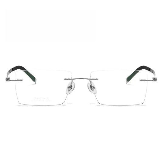 Unisex Polygon Rimless Titanium Prescription Glasses 60547 — view 1 | Rx Spectacle