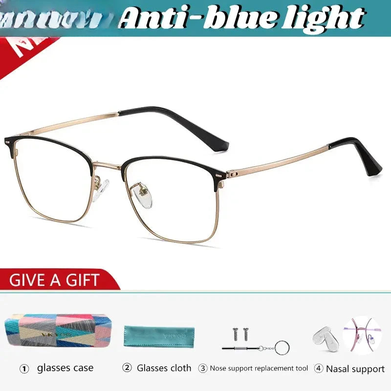 Women's Square Full Rim Stainless Steel Reading Glasses 633617 — view 7 | Rx Spectacle
