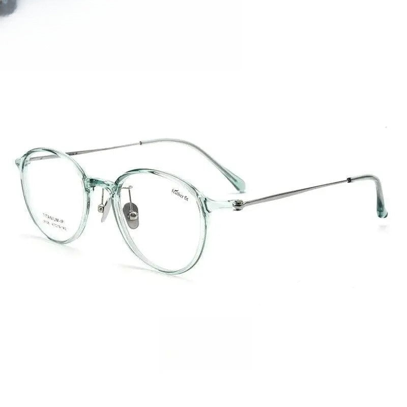 Unisex Round Full Rim Titanium Prescription Glasses L9108y — view 1 | Rx Spectacle