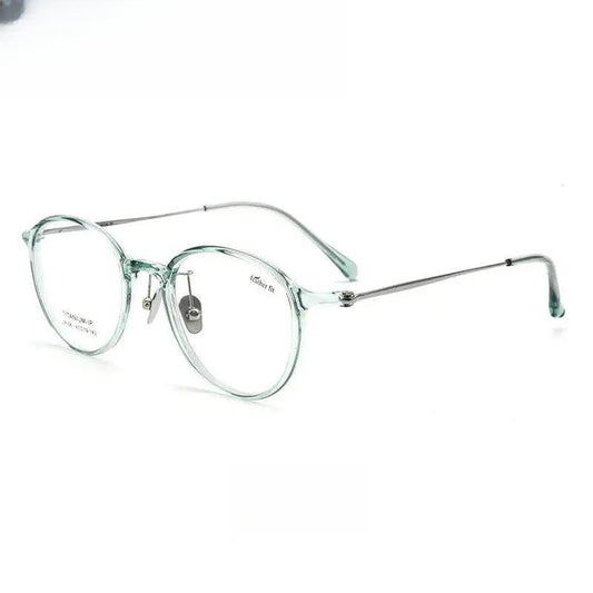 Unisex Round Full Rim Titanium Prescription Glasses L9108y — view 1 | Rx Spectacle