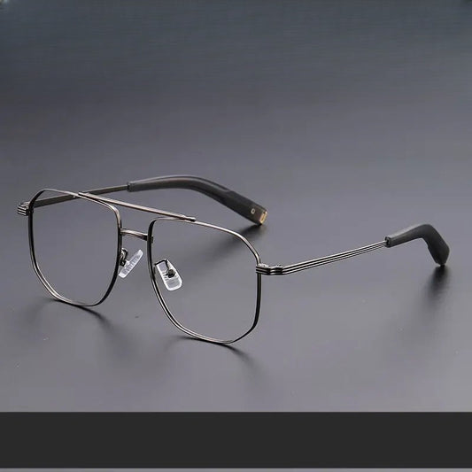 Men's Square Full Rim Titanium Double Bridge Prescription Glasses 94247 — view 1 | Rx Spectacle