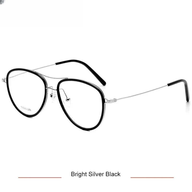Women's Oval Full Rim Titanium Double Bridge Prescription Glasses 316043 — view 6 | Rx Spectacle