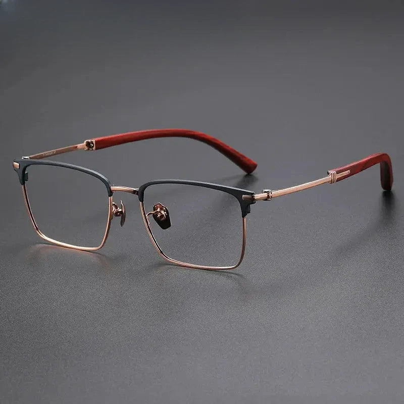Men's Polygon Full Rim Titanium Prescription Glasses 612340 — view 4 | Rx Spectacle