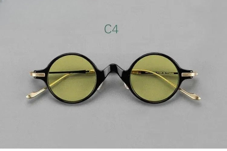 Unisex Round Full Rim Titanium Prescription Glasses 4128B — view 10 | Rx Spectacle