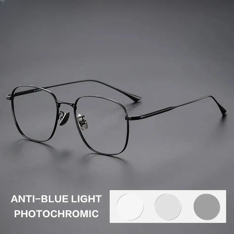 Unisex Polygon Full Rim Titanium Reading Glasses 531845 — view 3 | Rx Spectacle