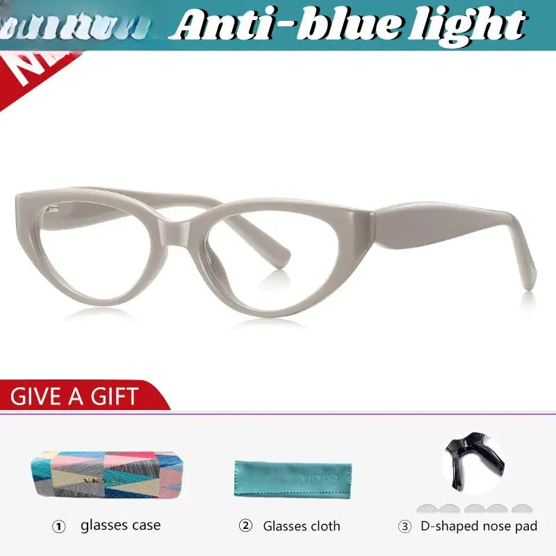 Women's Cat Eye Full Rim Titanium Oversized Reading Glasses — view 3 | Rx Spectacle