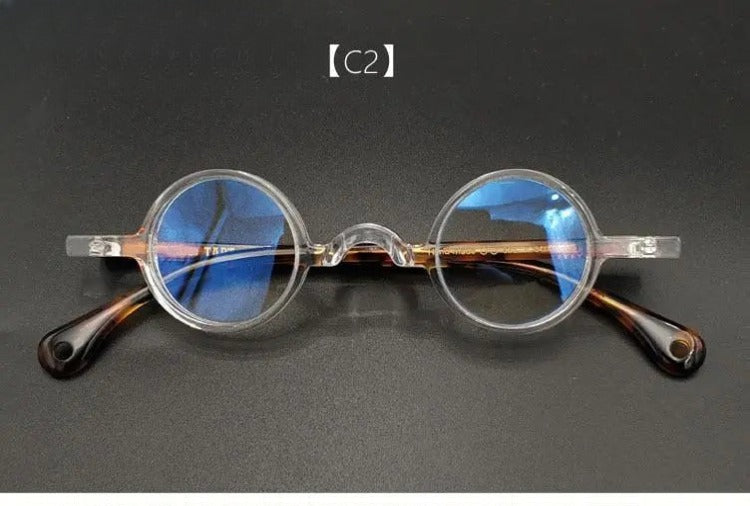 Unisex Round Full Rim Acetate Prescription Glasses 34mm — view 3 | Rx Spectacle