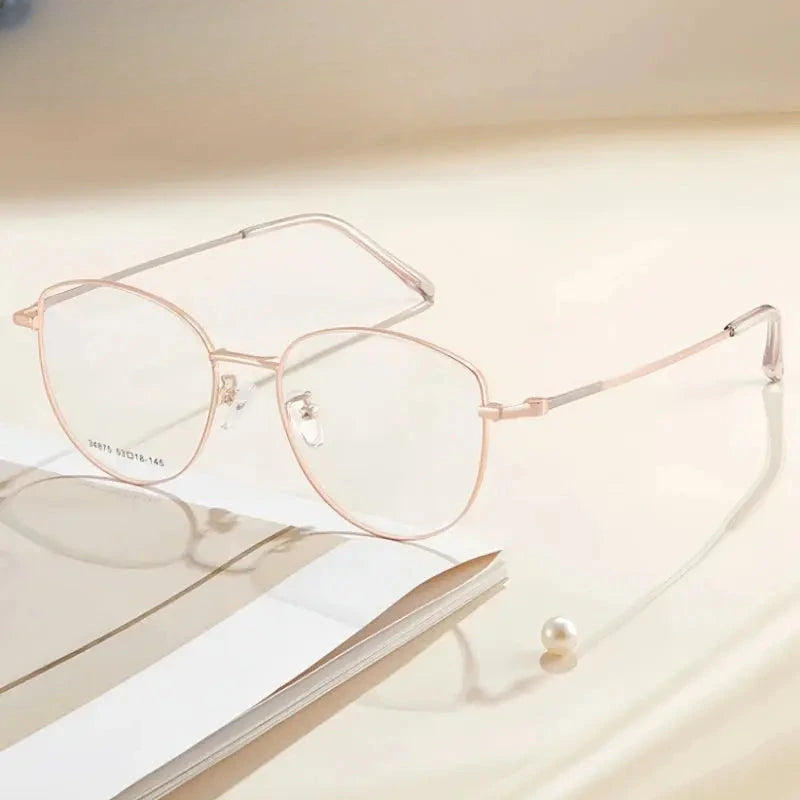 Women's Cat Eye Full Rim Alloy Prescription Glasses 34875 — view 1 | Rx Spectacle