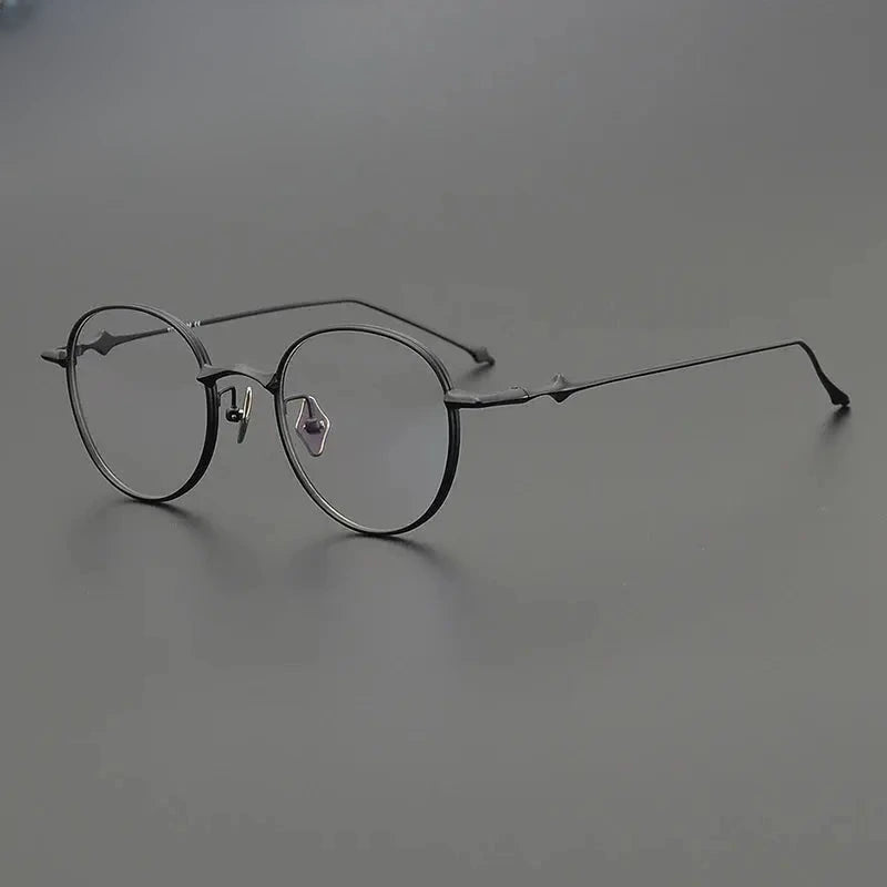 Unisex Round Full Rim Titanium Prescription Glasses Gxyj1495 — view 4 | Rx Spectacle